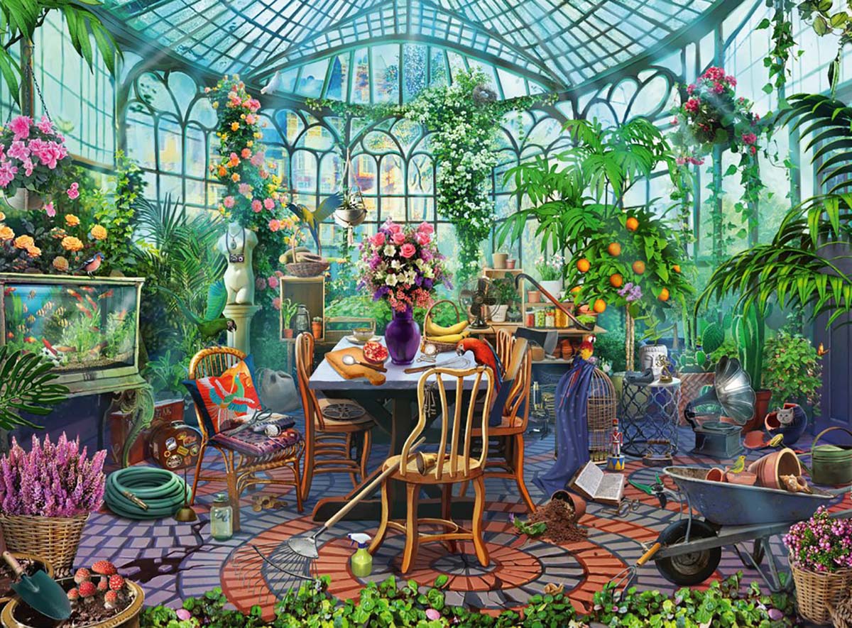 Greenhouse Morning Flower & Garden Jigsaw Puzzle