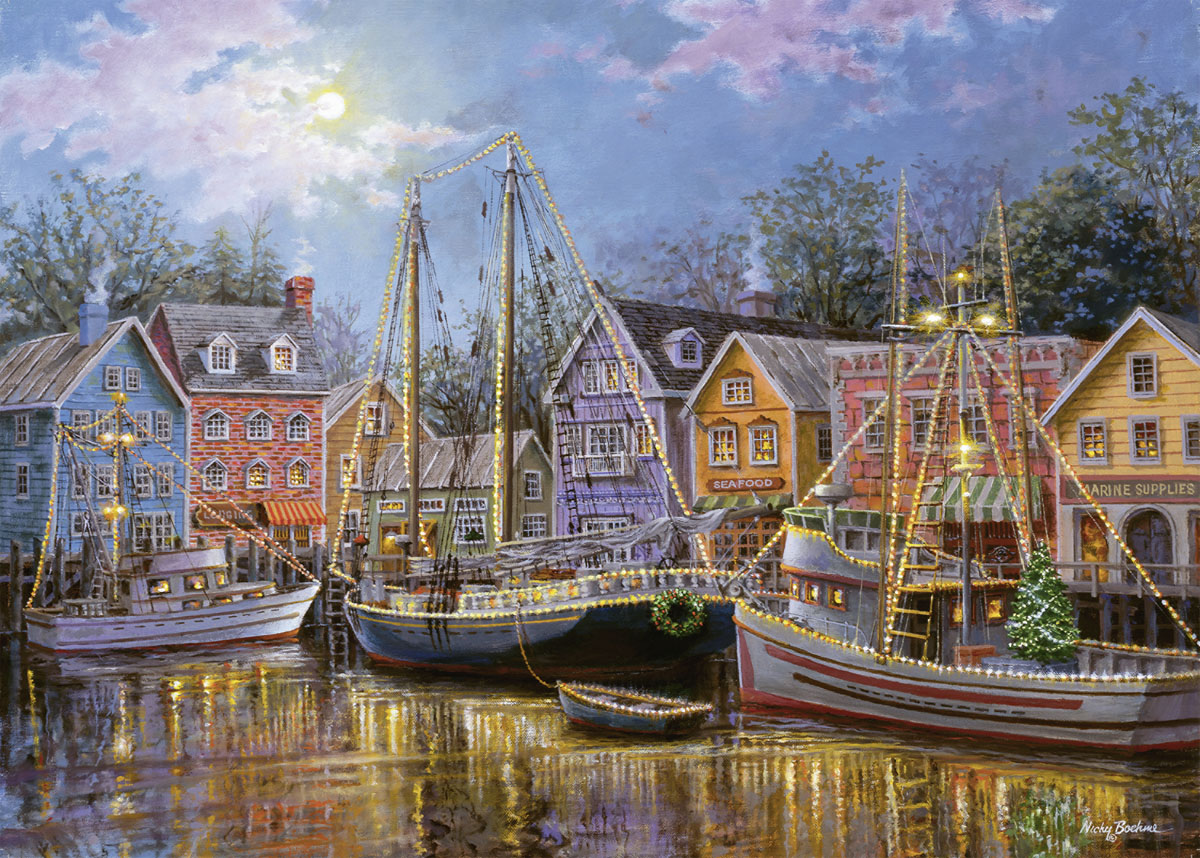 Ships Aglow Boat Jigsaw Puzzle
