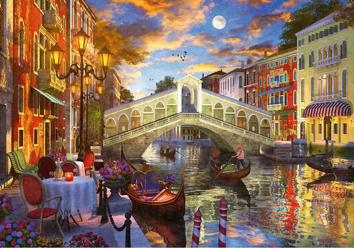 Sunset Over Rialto Italy Jigsaw Puzzle