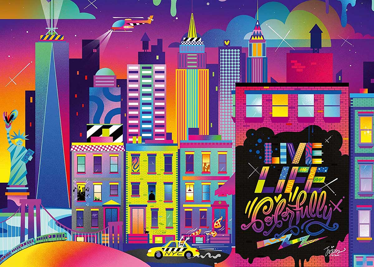 Live Life Colorfully, NYC New York Jigsaw Puzzle