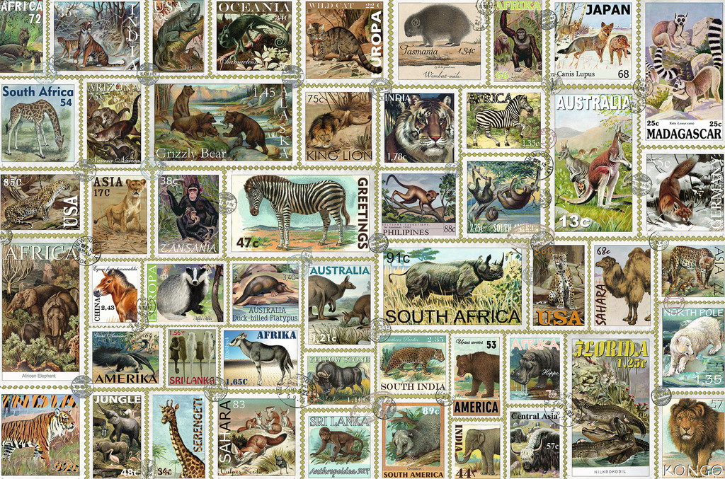 Animal Stamps Animals Jigsaw Puzzle