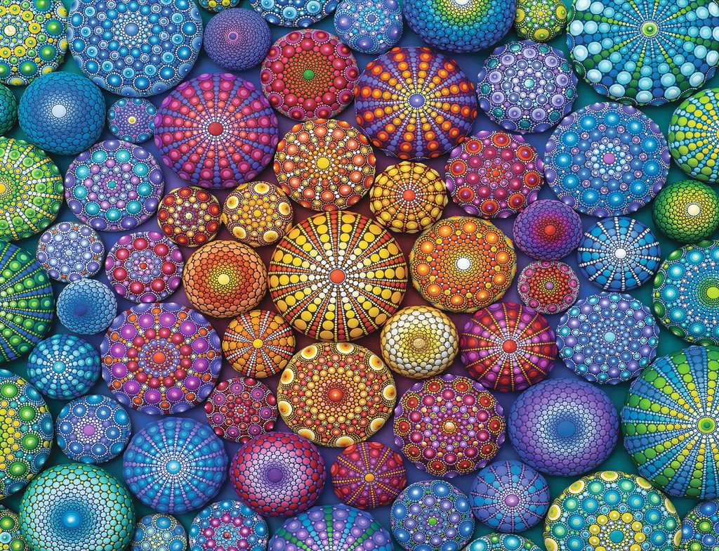 Radiating Rainbow Mandalas Fine Art