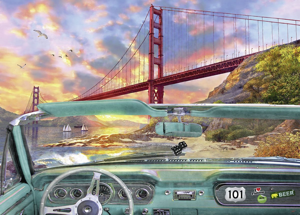 Golden Gate Car Jigsaw Puzzle