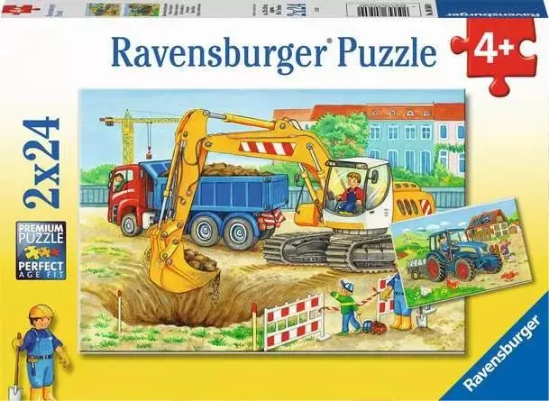 Farm & Construction Site 2x24 Pc Puzzle Construction