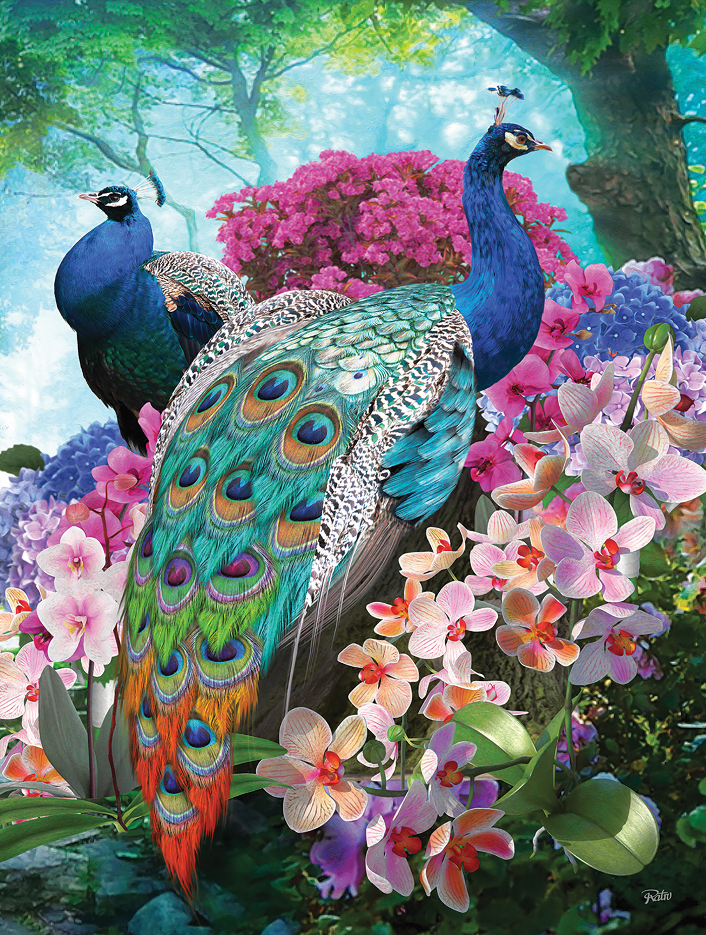 Pretty Peacock Birds Jigsaw Puzzle