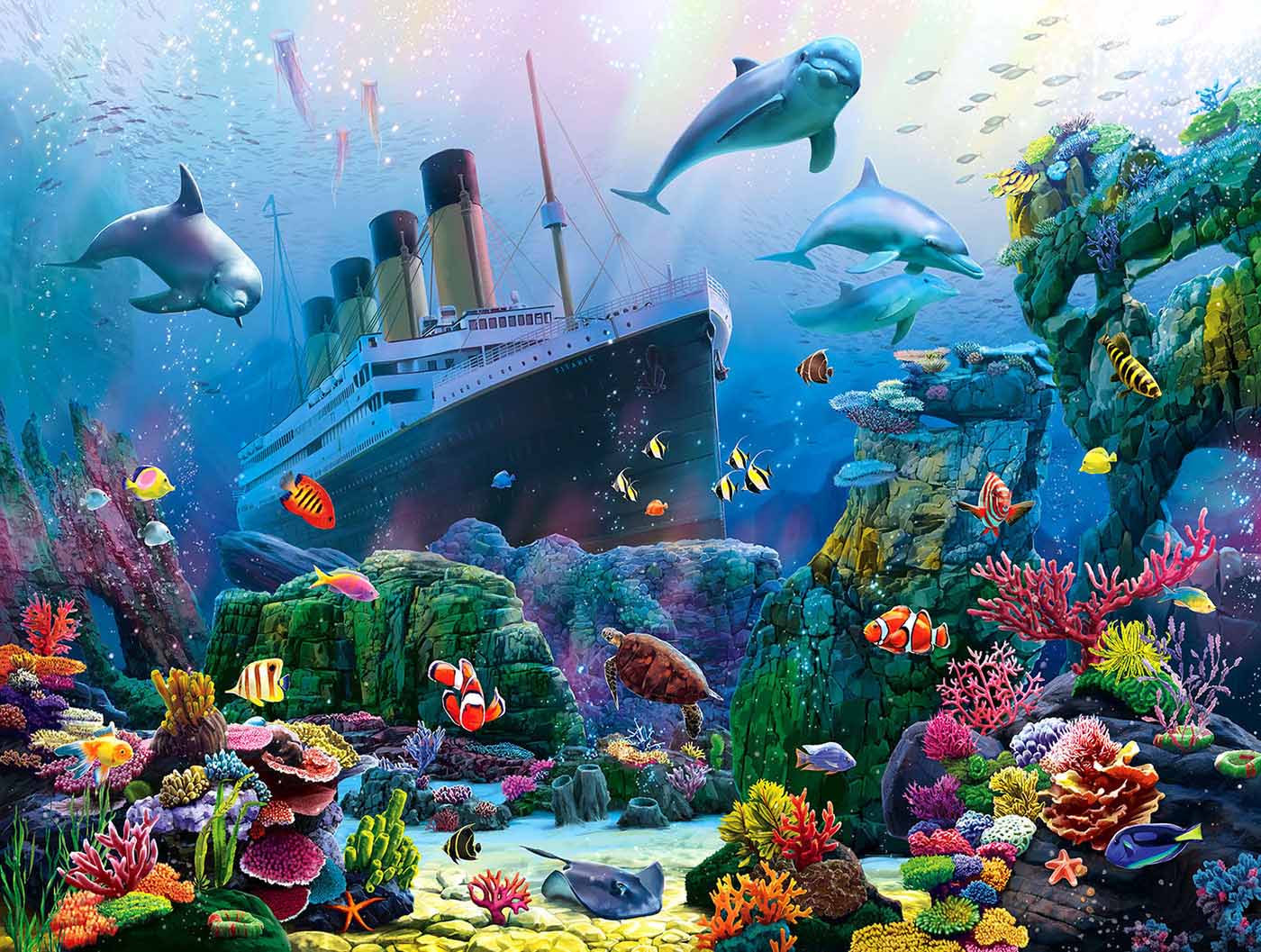 Titanic on the Sea Bed Sea Life Jigsaw Puzzle