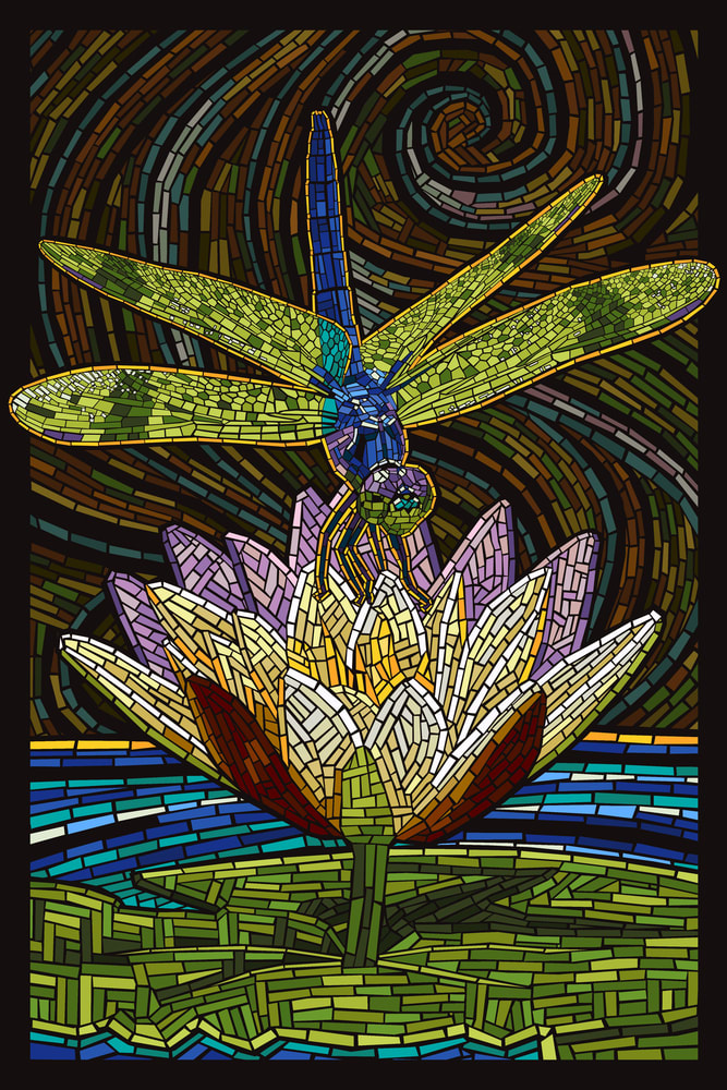 Dragonfly, Paper Mosaic Butterflies and Insects