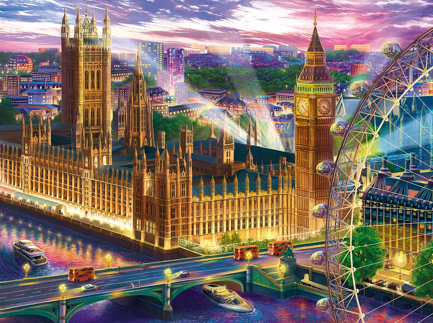 London Evening Landmarks & Monuments Jigsaw Puzzle