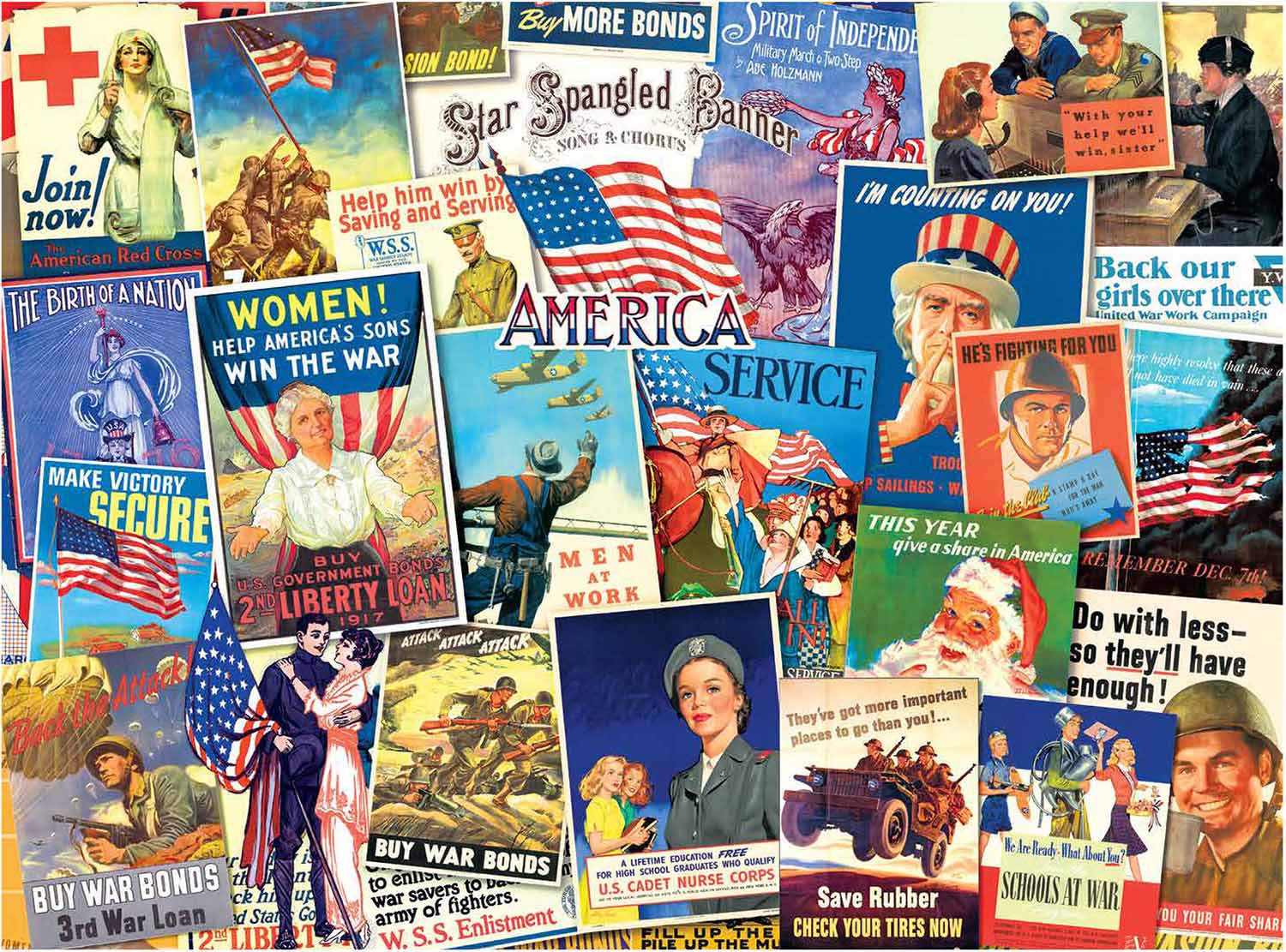 Smithsonian Vintage - Us Military Posters History Jigsaw Puzzle