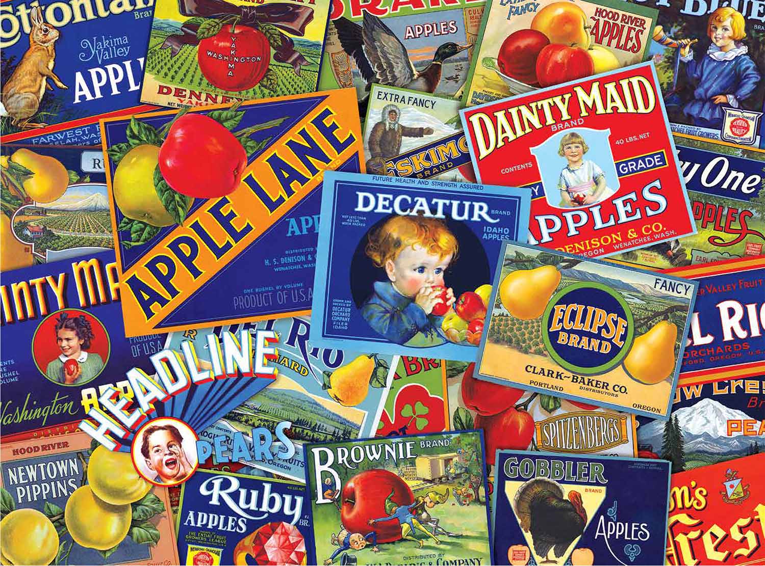 Smithsonian Vintage - Fruit Crate Labels Food and Drink Jigsaw Puzzle