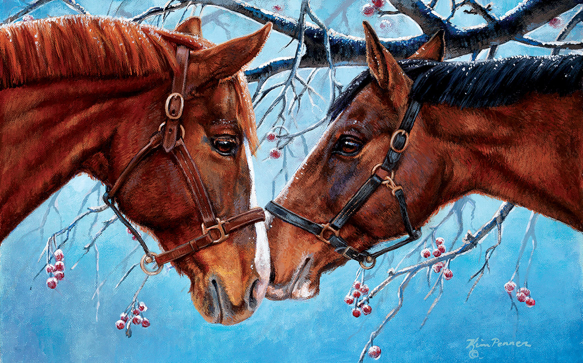 Snow Kissed Horse Jigsaw Puzzle