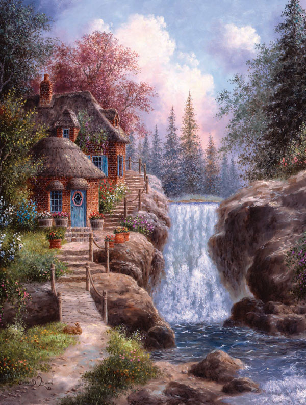 Tranquility Falls Countryside Jigsaw Puzzle