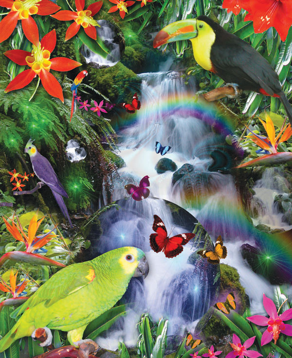 Rainbow Rainforest Birds Jigsaw Puzzle