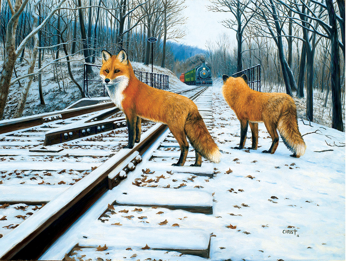 Fox Tracks Forest Animal Jigsaw Puzzle