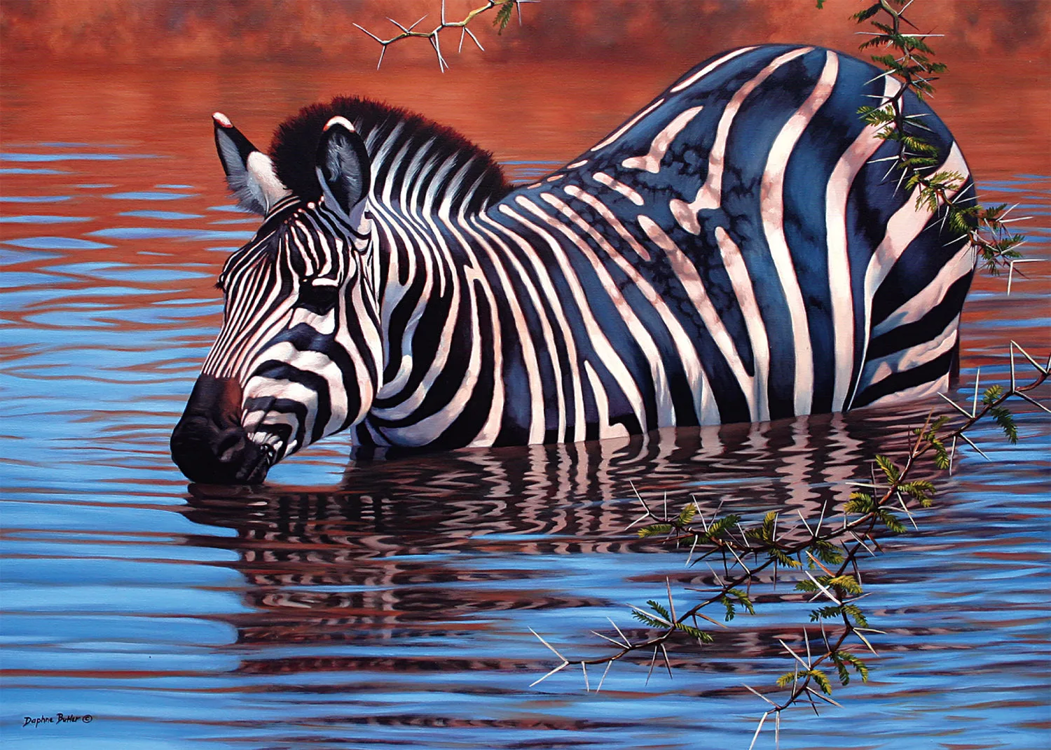 Zebra Drinking Mini Puzzle Jungle Animals