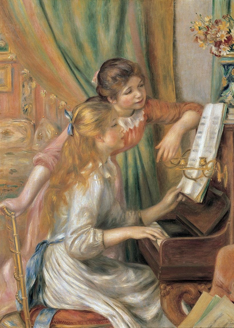 Two Young Girls At The Piano Mini Puzzle Fine Art