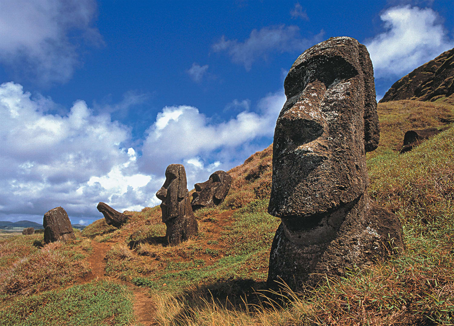 Anakena Moai, Chile Mini Puzzle Travel