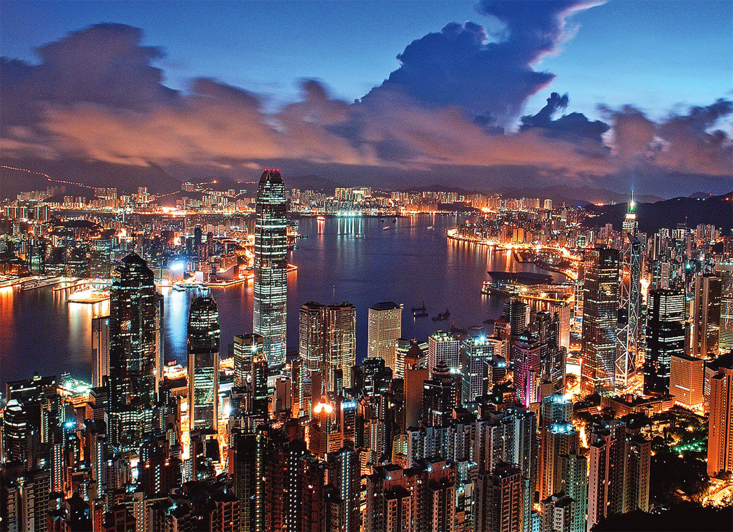 Hong Kong Night Scene Asia