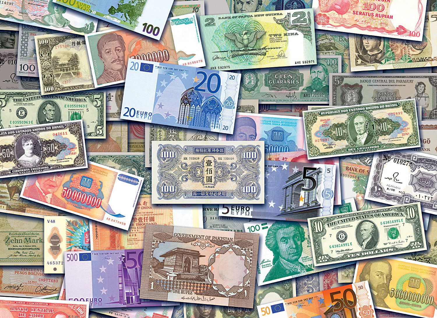 Currency Notes Collage Jigsaw Puzzle