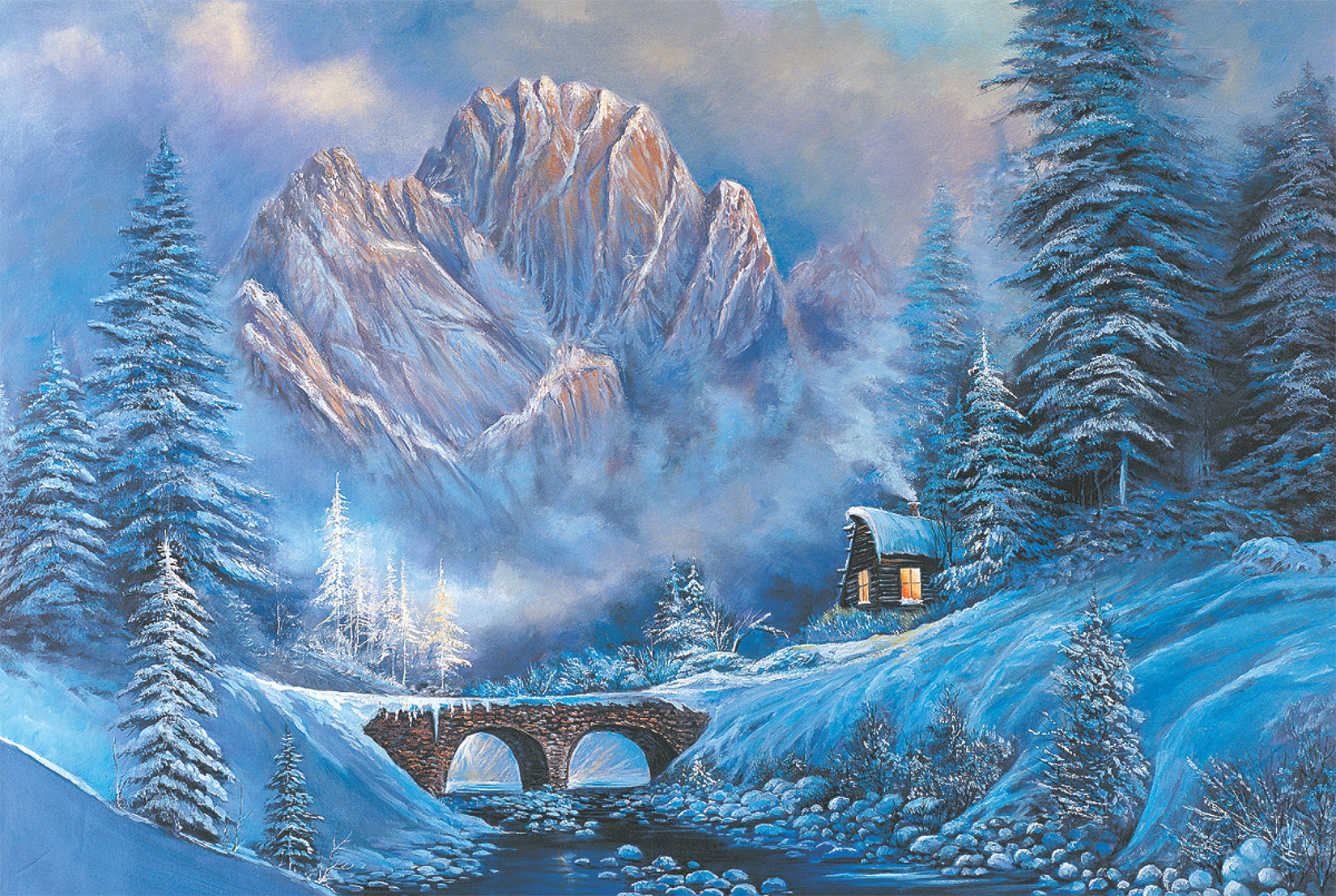 Winter Scene Mountain Jigsaw Puzzle