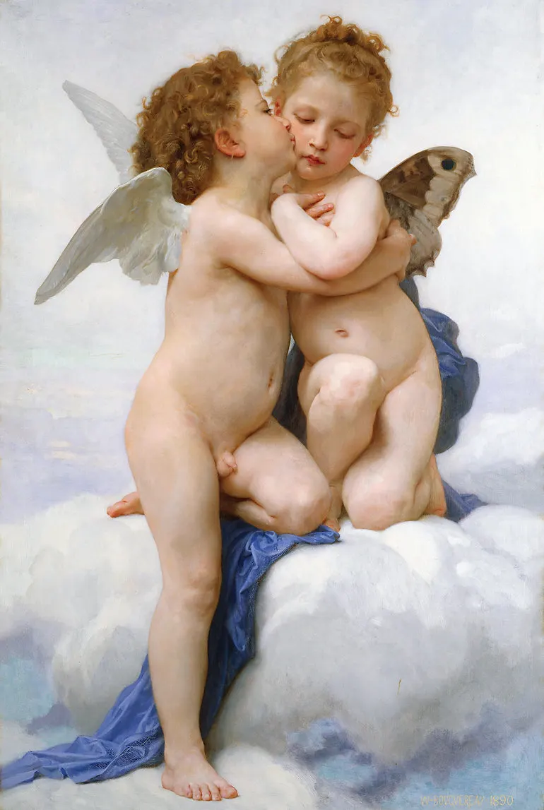 Cupid and Psyche As Children Fine Art