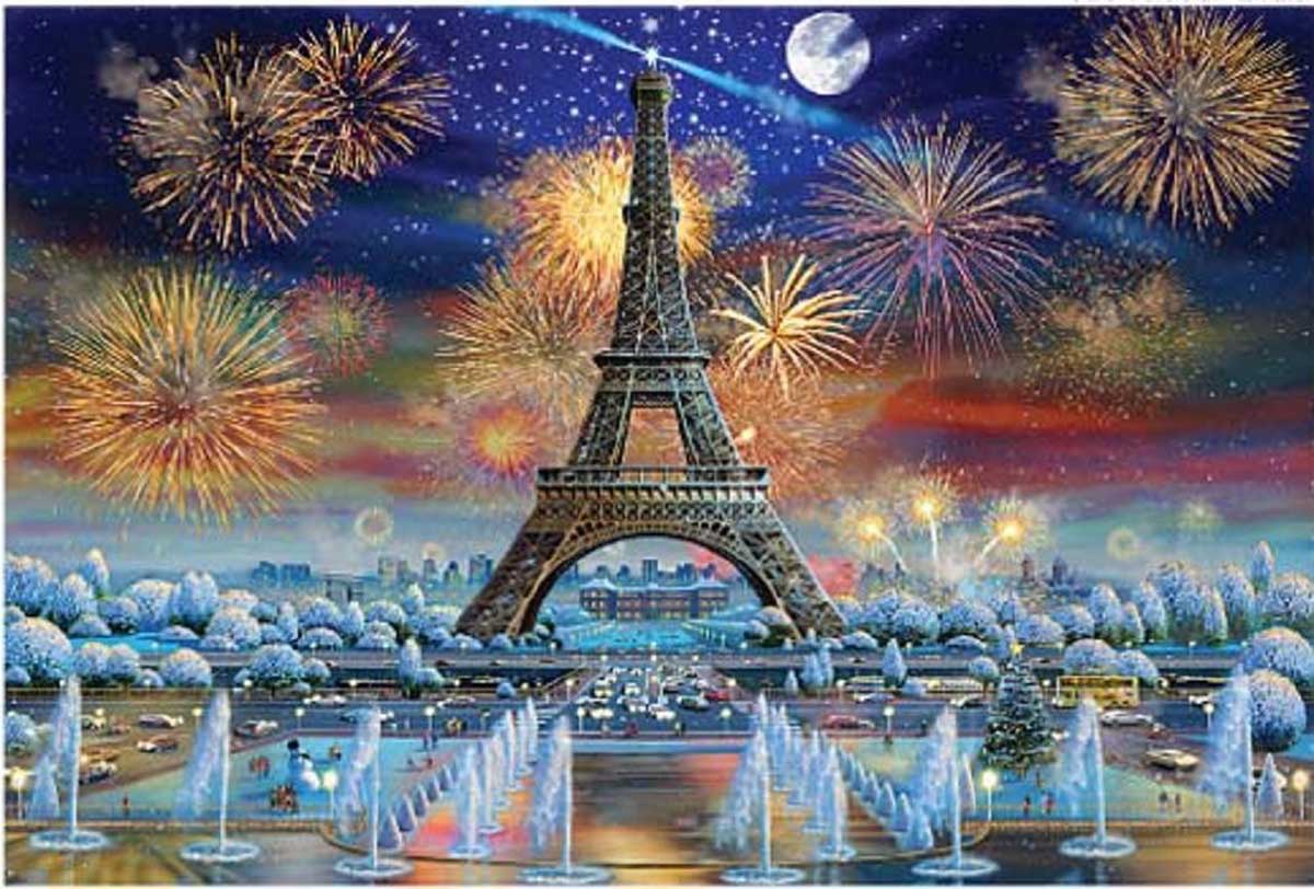 Eiffel Tower Celebration Landmarks & Monuments Jigsaw Puzzle
