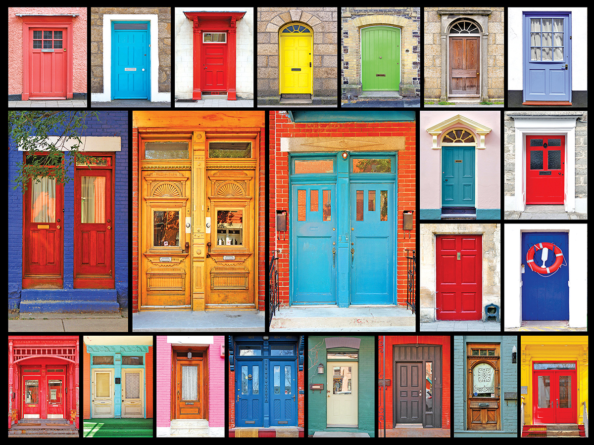 Colorful Doors Collage Jigsaw Puzzle
