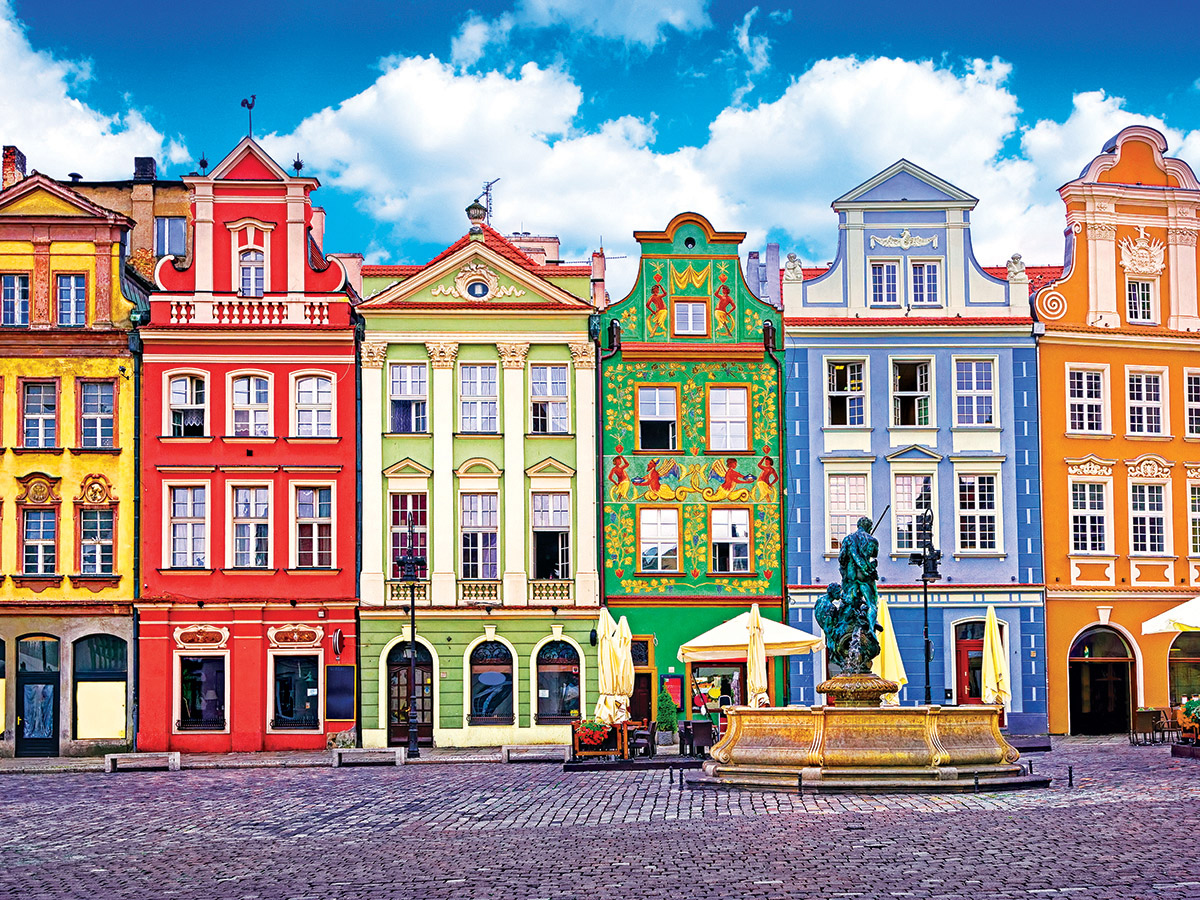Colorful Buildings, Ponzan, Poland Europe Jigsaw Puzzle