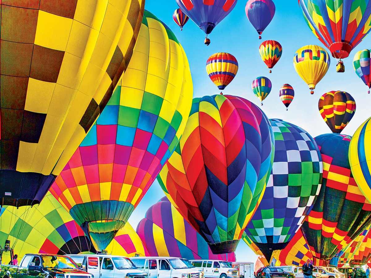 Hot Air Balloons Inflate On The Ground, Michigan DUPE Hot Air Balloon Jigsaw Puzzle