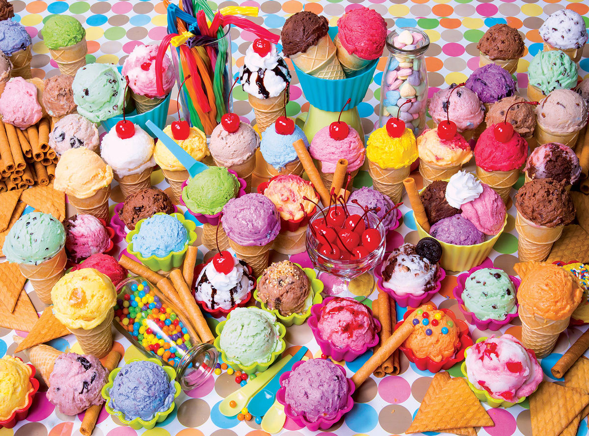 Variety of Colorful Ice Cream - 1000 Piece Jigsaw Puzzle by Kodak