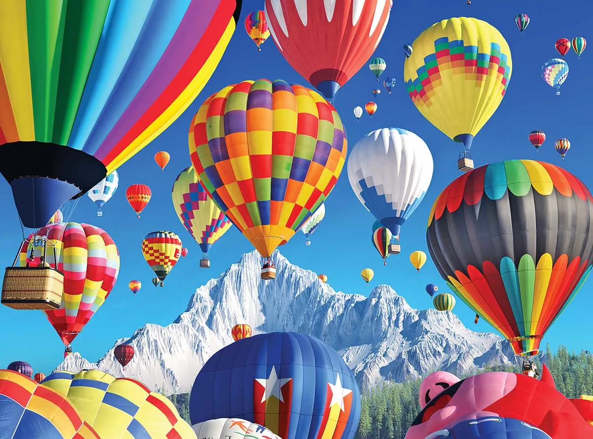 Balloons Over a Mountain Hot Air Balloon