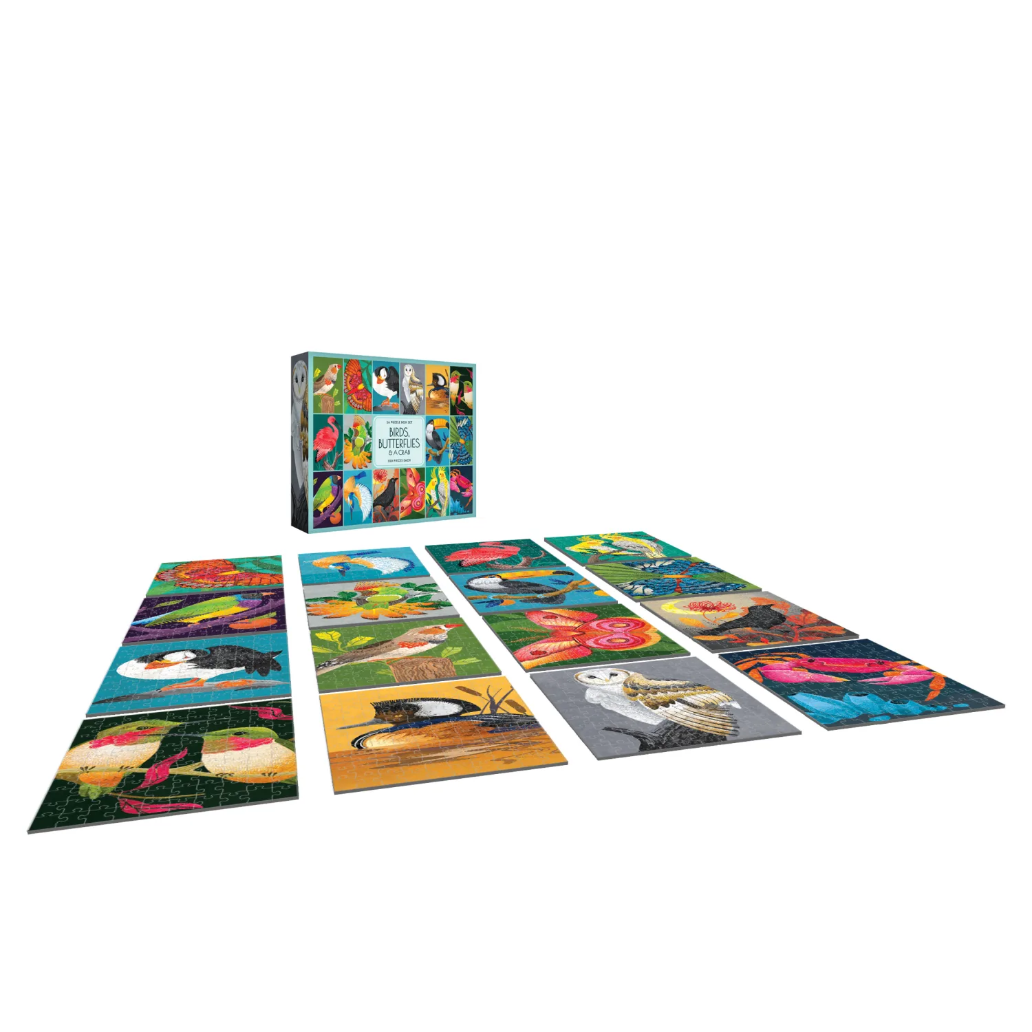 Birds Butterflies & A Crab Box Set 16X100Pc