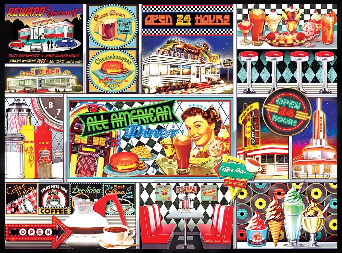 50's Retro Collage Food and Drink