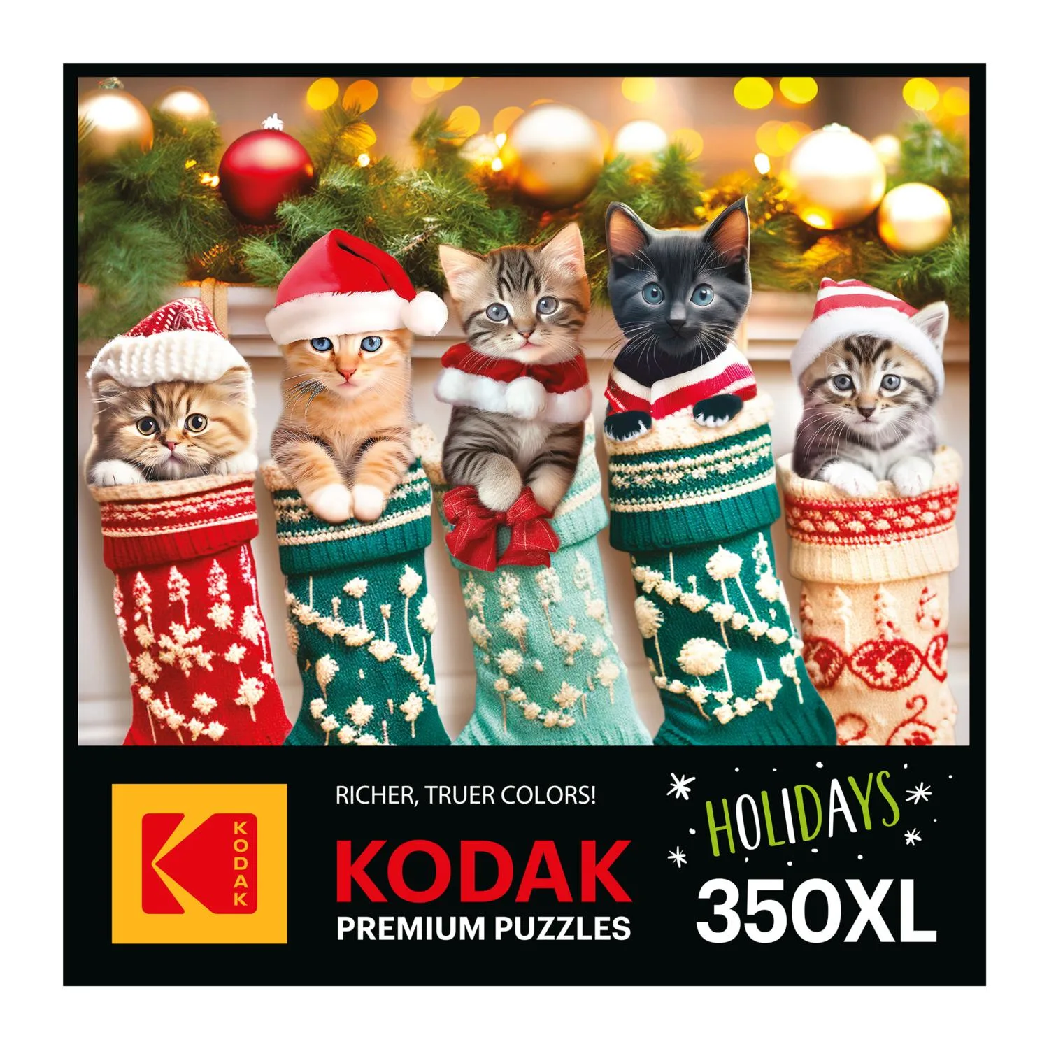 Kodak 350Pc Kitten Stockings Christmas