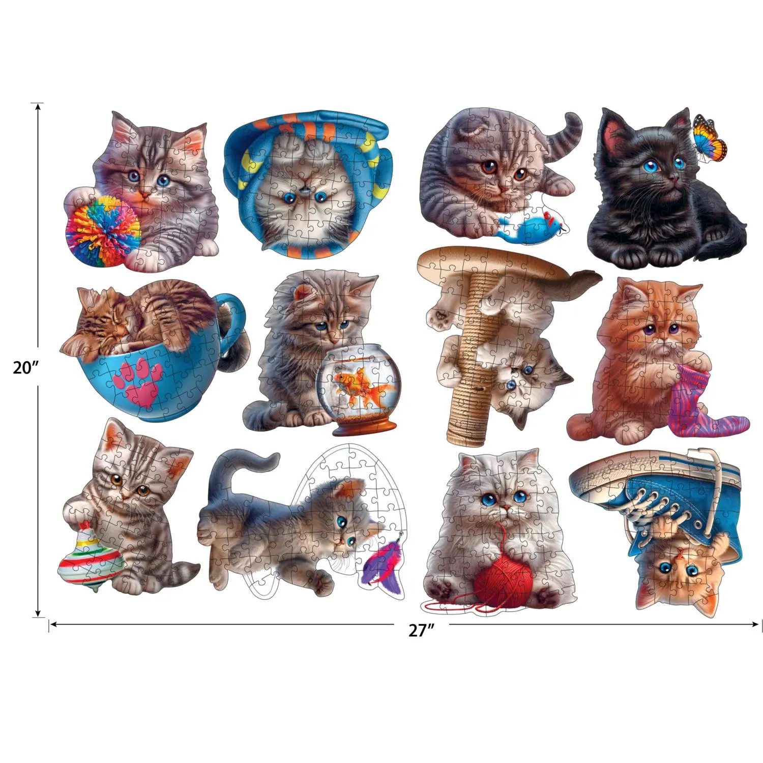 Multi Shaped Puzzles - Playful Kittens
