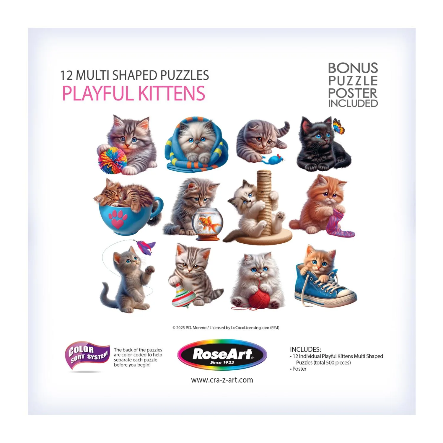 Multi Shaped Puzzles - Playful Kittens