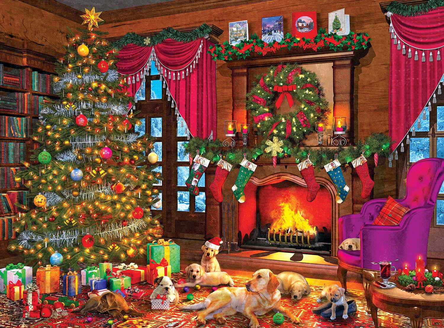 Christmas Puppies Dogs Jigsaw Puzzle
