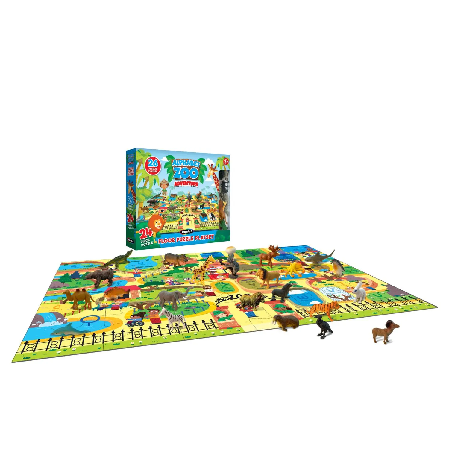 Floor Puzzle 24Pc With 26 Figures-Alphabet Zoo Adventure