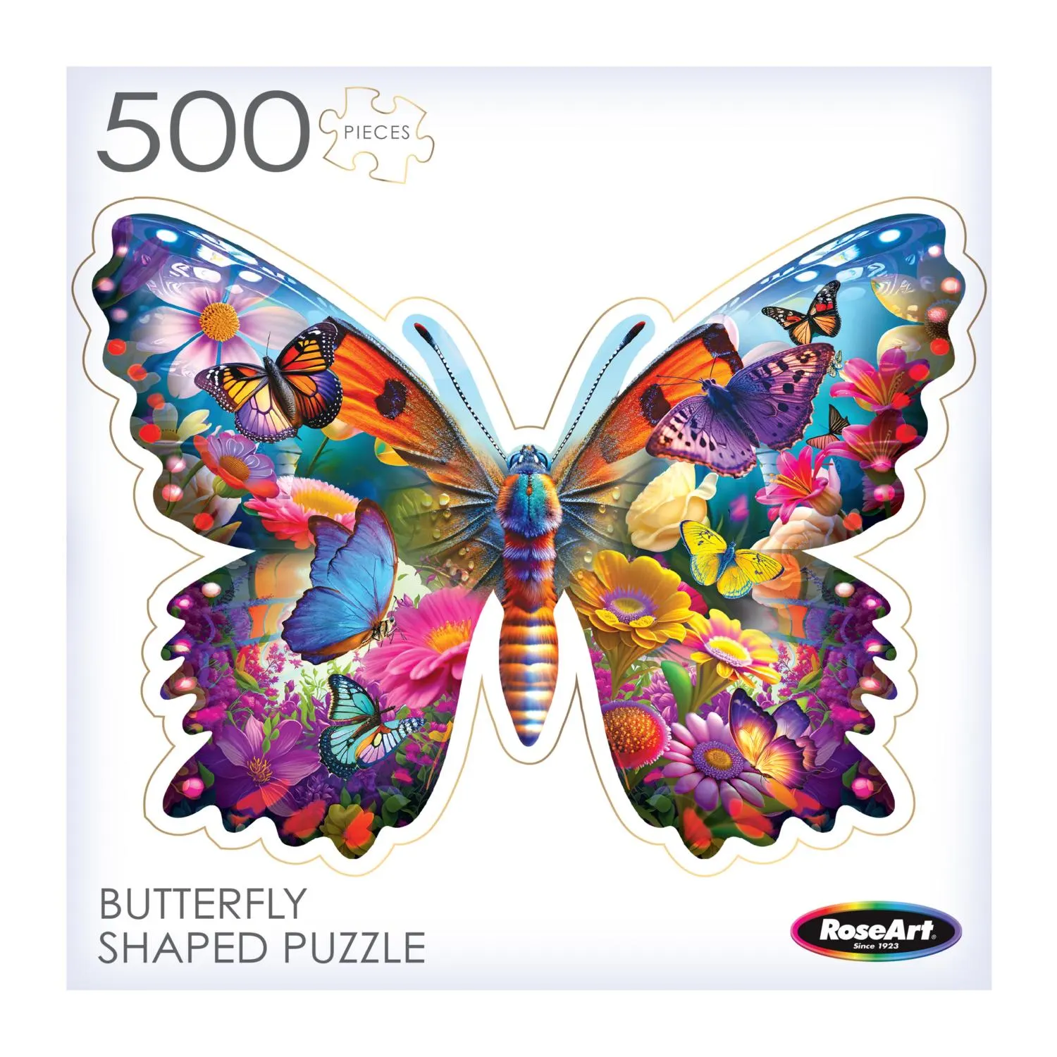 Roseart Big Shaped Puzzle - Butterfly Beauty Butterflies and Insects