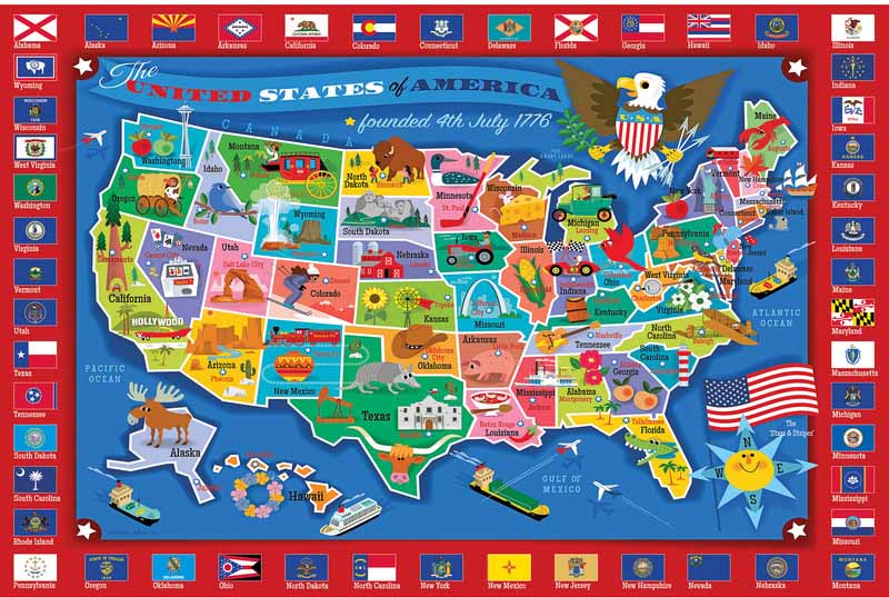 Smithsonian Usa Map Educational Jigsaw Puzzle