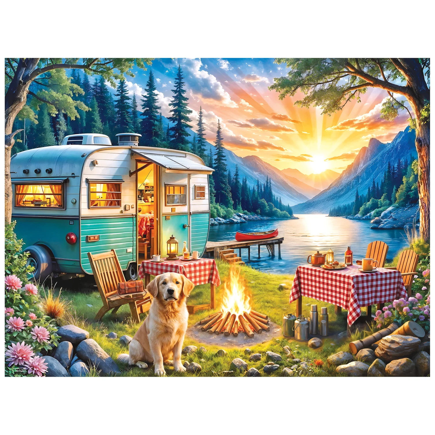 Kodak - Sunset Camper With Golden Retriever