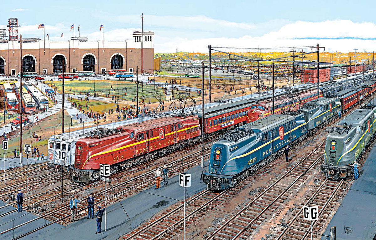 Pennsy Lineup Train Jigsaw Puzzle