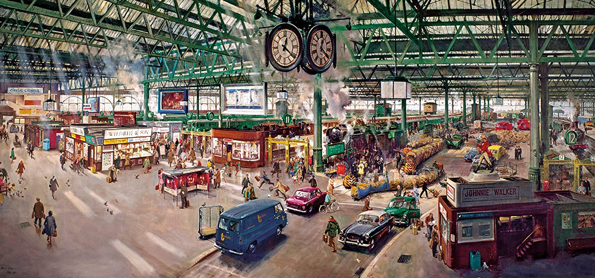 Under the Clock Train Jigsaw Puzzle