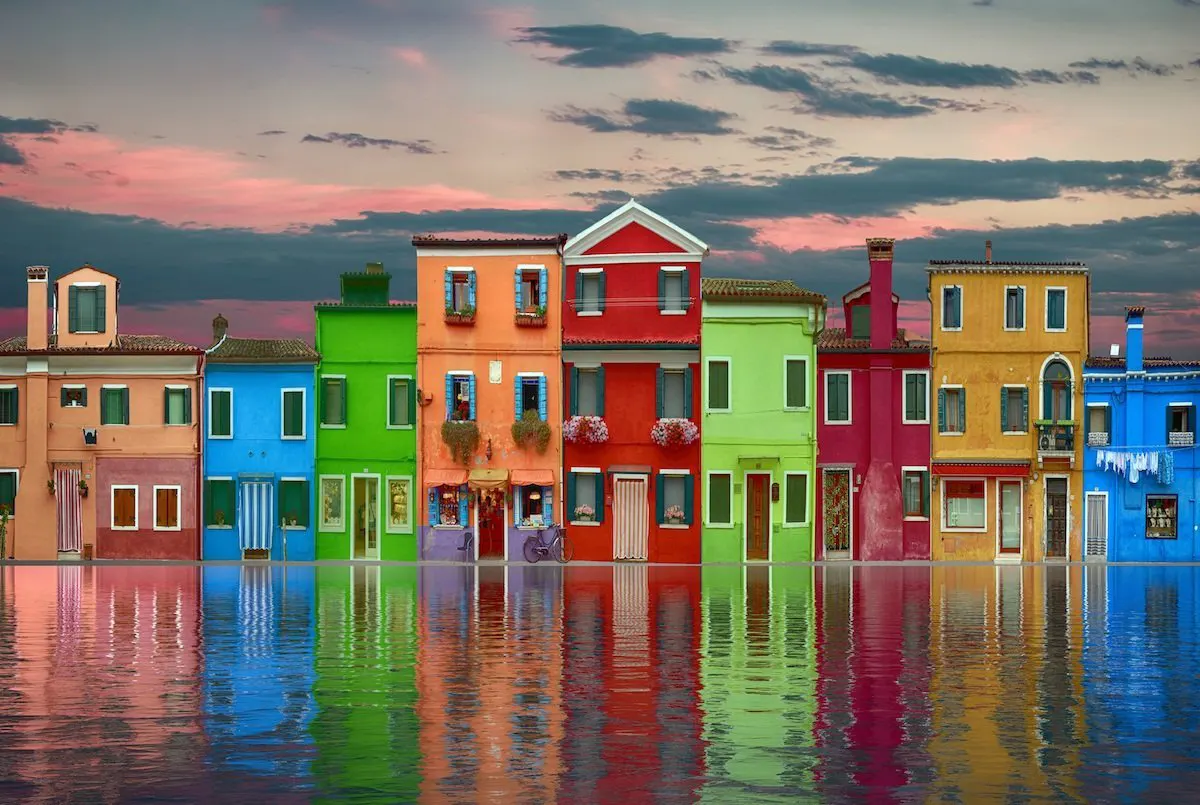 Colourful House on the Water Lakes & Rivers