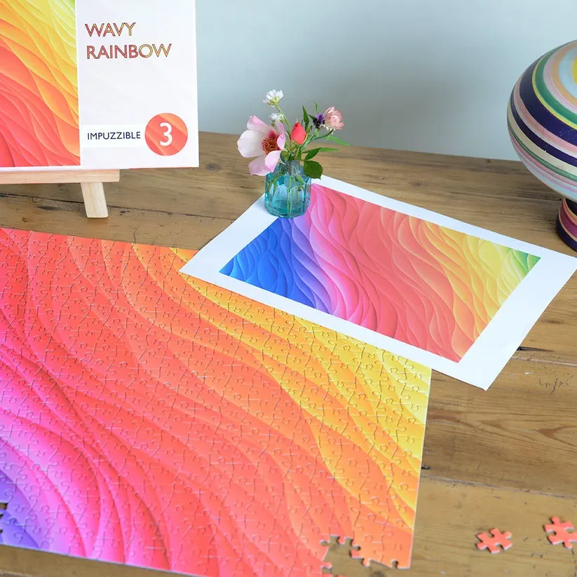 Wavy Rainbow Impuzzible 500 Piece Jigsaw Puzzle