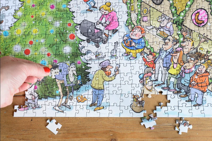 Djigsaw Vu at the Christmas Market 2 x 1000 Jigsaw Puzzles