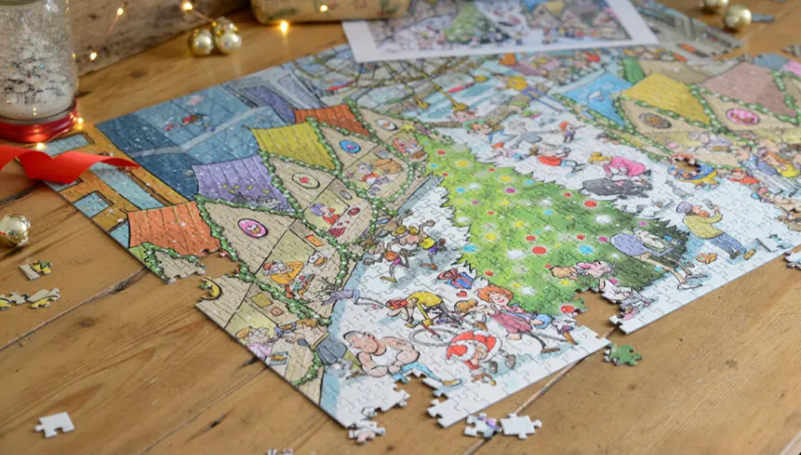 Djigsaw Vu at the Christmas Market 2 x 1000 Jigsaw Puzzles