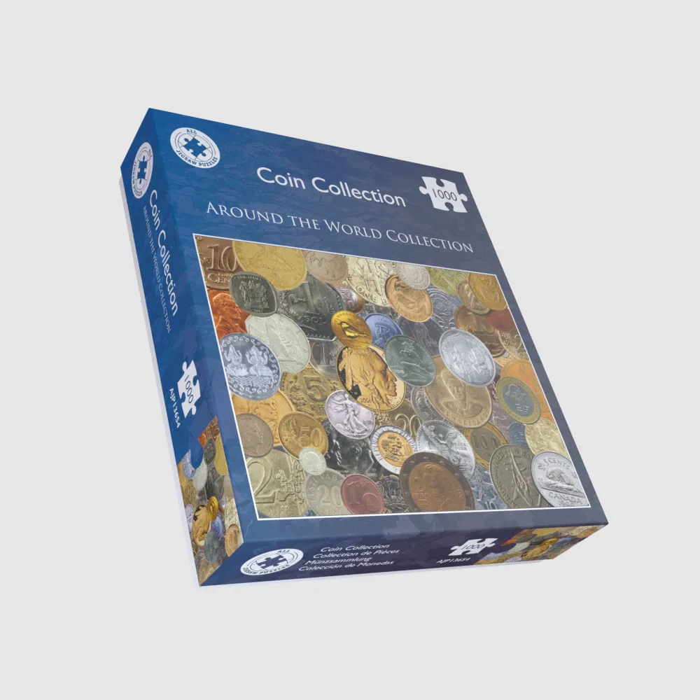 Coin Collection Jigsaw Puzzle for Adults  World Currency Puzzle with Global Coins