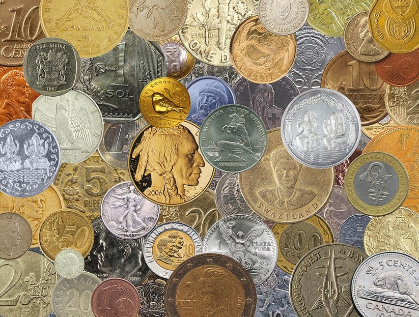Coin Collection Jigsaw Puzzle for Adults  World Currency Puzzle with Global Coins