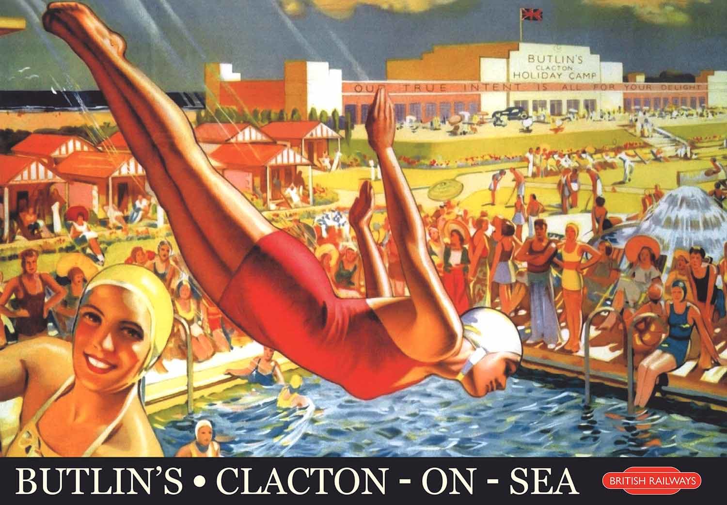 Vintage Poster Butlins Nostalgic & Retro
